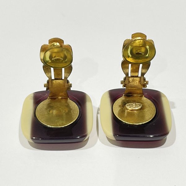 CHANEL Vintage Cocomark Square 01A Plastic GP Women's Earrings [Used B/Standard] 20433653