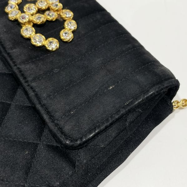 CHANEL Rare Matelasse Mademoiselle Coco Mark Bijou Mini Chain Vintage Shoulder Bag Satin Ladies [Used B] 20231018