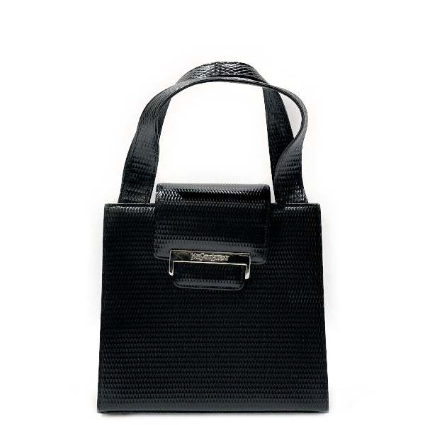 YVES SAINT LAURENT Yves Saint Laurent Vintage Logo Embossed Women's Handbag Black [Used A/Good Condition] 20434288