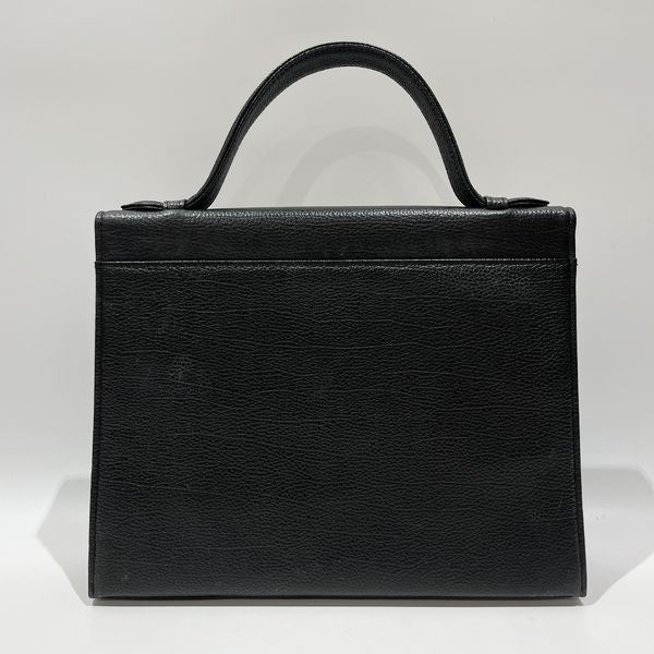 YVES SAINT LAURENT Yves Saint Laurent Vintage YSL Logo Top Handle Trapezoidal Ladies Handbag Black [Used AB/Slightly Used] 20434289