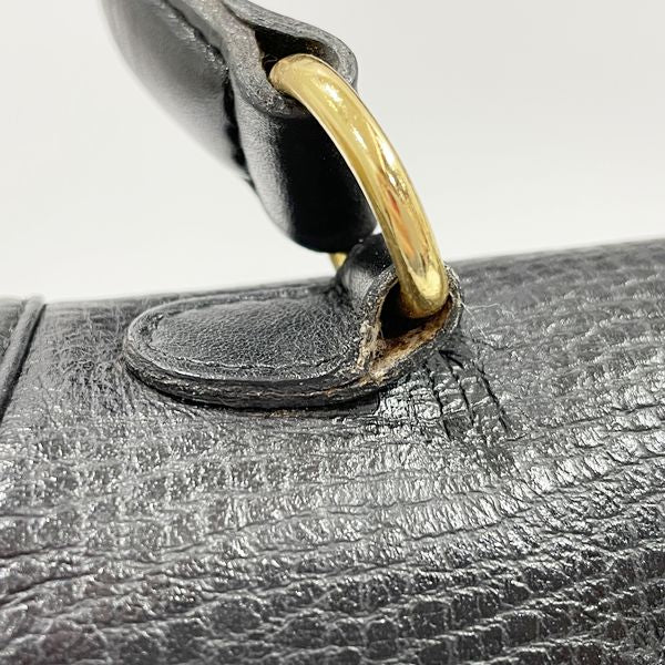 Christian Dior CD Logo Oval Plate Top Handle Vintage Handbag Leather Women's [Used AB] 20231020
