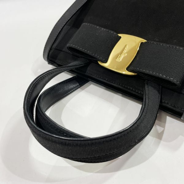 Salvatore Ferragamo（サルヴァトーレフェラガモ） ヴァラ リボン 2WAY ヴィンテージ ハンドバッグ スウェード/レザー レディース 【中古B】 20231019