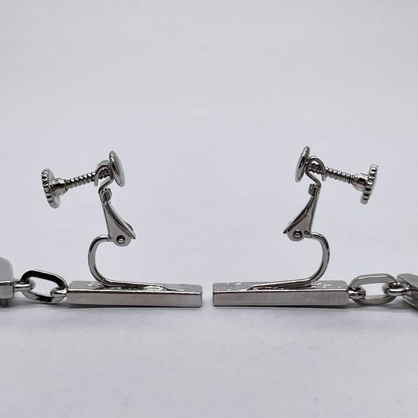 Christian Dior D Logo Plate Swing Vintage Earrings Metal Women's [Used AB] 20231017