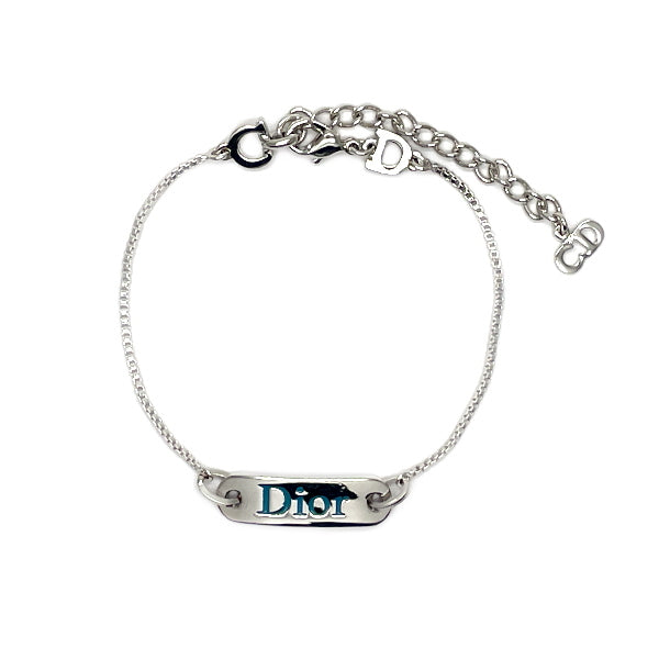 Christian Dior Logo Plate Chain Vintage Bracelet Metal Women's [Used AB] 20231024