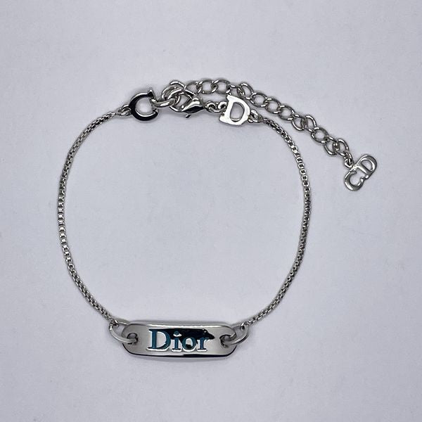 Christian Dior Logo Plate Chain Vintage Bracelet Metal Women's [Used AB] 20231024