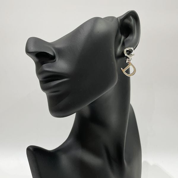 Christian Dior CD Logo Swing Vintage Earrings Metal Women's [Used B] 20231017