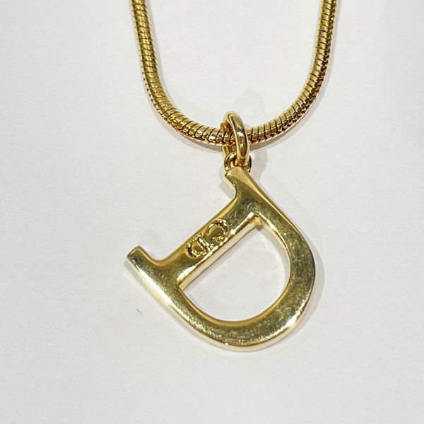 Christian Dior D Logo Vintage Necklace GP Women's [Used AB] 20231025