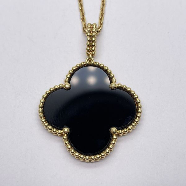 Van Cleef &amp; Arpels Magic Alhambra Onyx K18YG Women's Necklace [Used A/Good Condition] 20434330