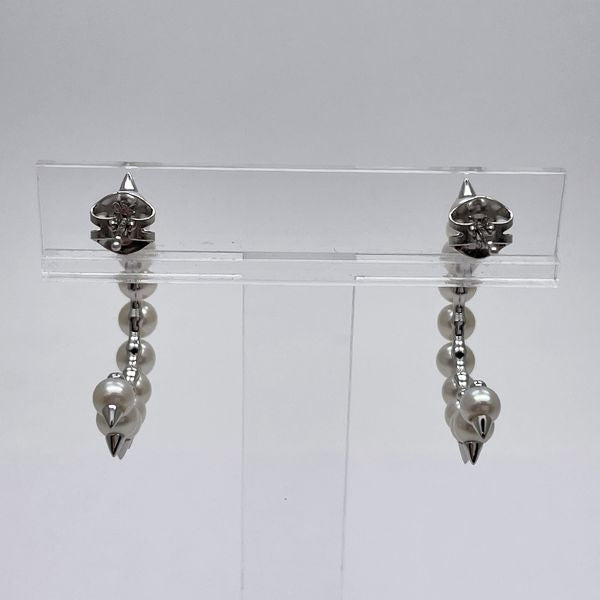 TASAKI Danger Tribe Pearl Approx. 4mm Hoop Earrings K18 White Gold/White Pearl Women's [Used A] 20231013