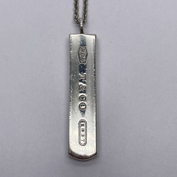 TIFFANY&amp;Co. 1837 Plate Bar Tag Necklace Silver 925 Women's [Used B] 20231019