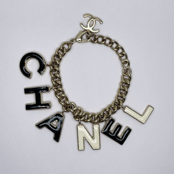 CHANEL Coco Mark Logo Chain B22A Bracelet GP Women's [Used A] 20231013