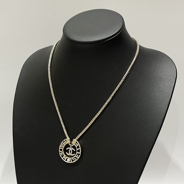 CHANEL Coco Mark Logo Round Fake Pearl Y22X Necklace GP/Rhinestone Women's [Used A] 20231016