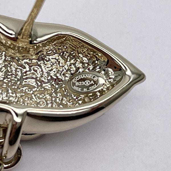 CHANEL CHANEL COCO Mark Pierced earrings Rhinestone Clear Silver Silver  Used CC logo F16 V