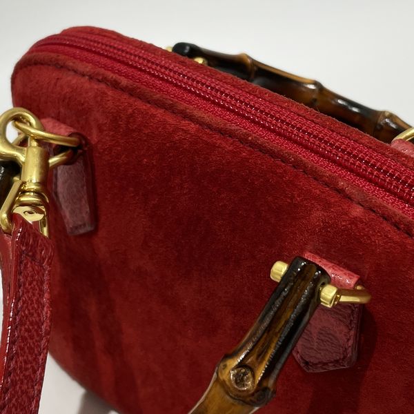 GUCCI Gucci Vintage Bamboo 2WAY Mini Ladies Handbag 007.2865.0231 Red [Used B/Standard] 20434798