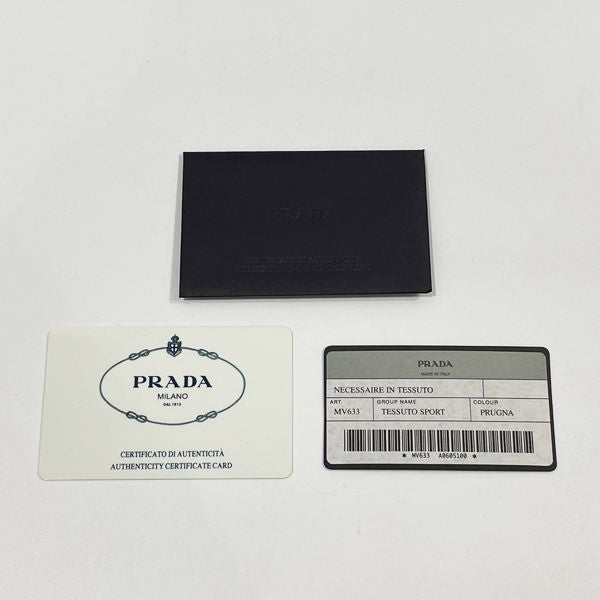 中古A/美品】PRADA プラダ 三角ロゴ テスート アクセサリーポーチ