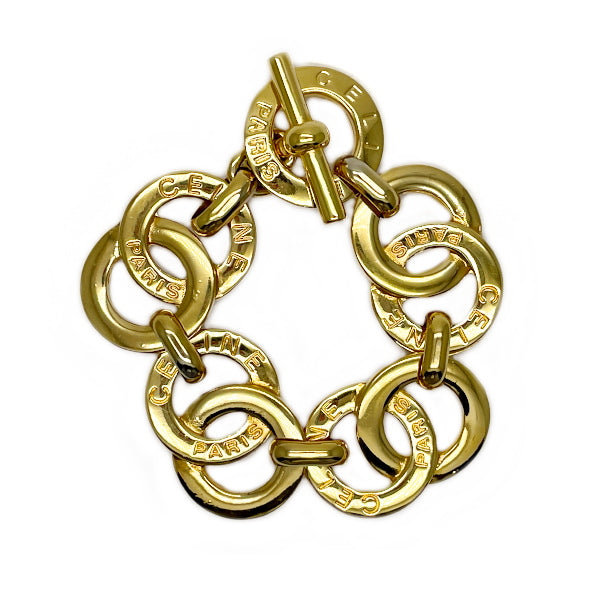 CELINE Double Circle Logo Vintage Bracelet GP Women's [Used B] 20231024