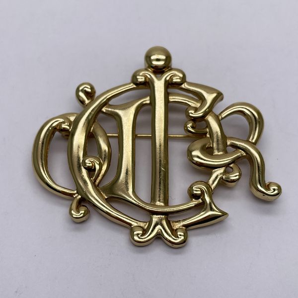 Christian Dior Logo Emblem Vintage Brooch GP Ladies [Used B] 20231024