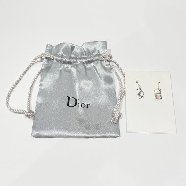 Christian Dior（クリスチャンディオール） ロゴ スクエア サイコロ プレート フック ヴィンテージ ピアス メタル レディース 【中古AB】 20231020