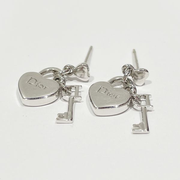 Christian Dior Logo Heart Key Mini Vintage Earrings Metal Women's [Used AB] 20231020