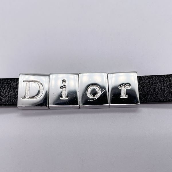 Christian Dior(クリスチャンディオール) ロゴ スクエア ヴィンテージ チョーカー メタル/レザー レディース【中古AB】20231024
