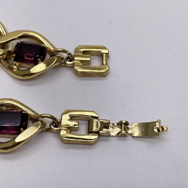 GIVENCHY Vintage Colored Stone Bijou Chain GP Women's Bracelet Gold x Pink [Used B/Standard] 20434832
