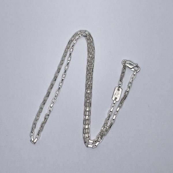 GUCCI Venezia Square Link Mini Chain Necklace Silver 925 [Used B] 20231104