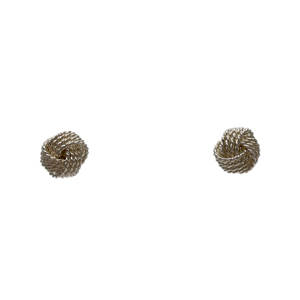 TIFFANY&amp;Co. Somerset Twist Knot Mesh Earrings Silver 925 Women's [Used B] 20231008