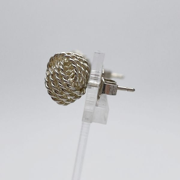 TIFFANY&amp;Co. Somerset Twist Knot Mesh Earrings Silver 925 Women's [Used B] 20231008