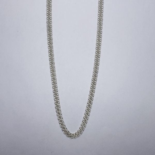 TIFFANY&amp;Co. Elsa Peretti Mesh Chain Long Necklace 925 Silver Women's [Used AB] 20231019