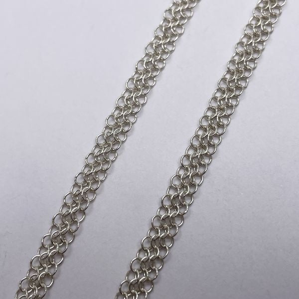 TIFFANY&amp;Co. Elsa Peretti Mesh Chain Long Necklace 925 Silver Women's [Used AB] 20231019