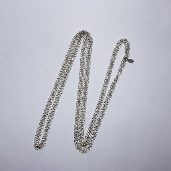 TIFFANY&amp;Co. Elsa Peretti Mesh Chain Long Necklace 925 Silver Women's [Used AB] 20231019