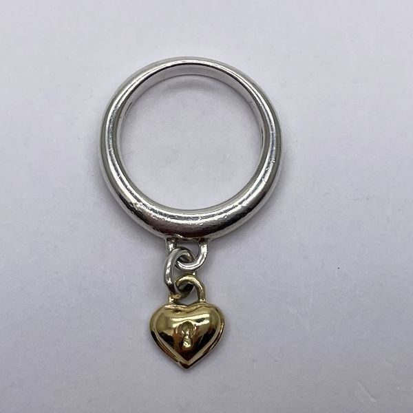 TIFFANY&amp;Co. Heart Lock Cadena Charm Size 12.5 Ring Silver 925/K18 Yellow Gold Women's [Used B] 20231019