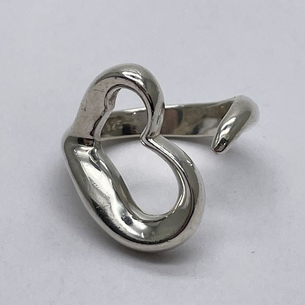 TIFFANY&amp;Co. Elsa Peretti Open Heart No. 8 Ring Silver 925 Women's [Used B] 20231019