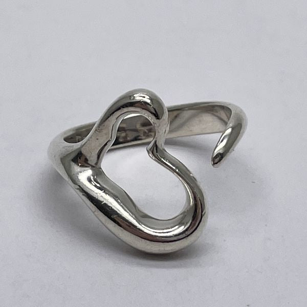 TIFFANY&amp;Co. Elsa Peretti Open Heart Size 18.5 Ring Silver 925 Women's [Used B] 20231019