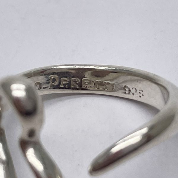 TIFFANY&amp;Co. Elsa Peretti Open Heart Size 18.5 Ring Silver 925 Women's [Used B] 20231019