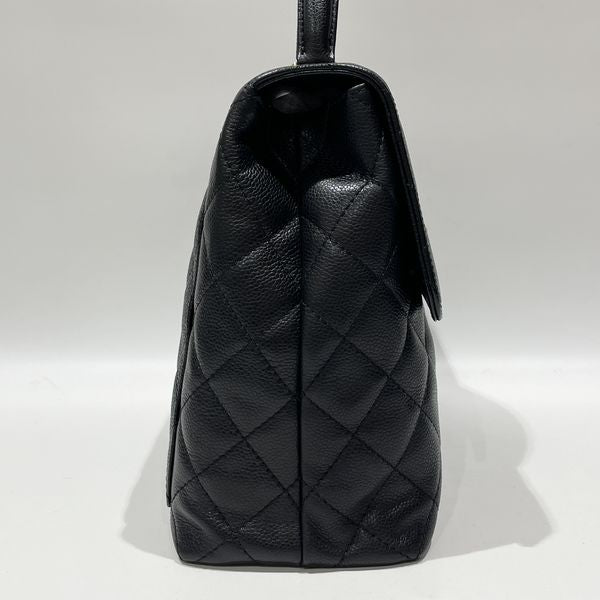 CHANEL Matelasse Coco Mark Turnlock Top Handle G Hardware Women's Handbag  Black [Used B/Standard] 20434869