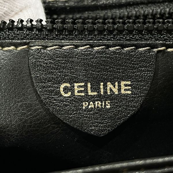 CELINE Ring Hardware Logo Square Diagonal Vintage Shoulder Bag Leather Women's [Used B] 20231020