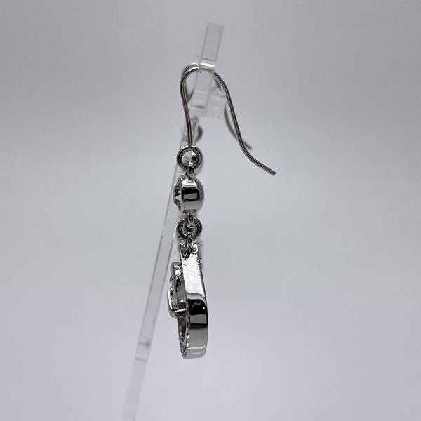 Christian Dior D Logo Belt Motif Hook Vintage Earrings Metal/Rhinestone [Used B] 20231104