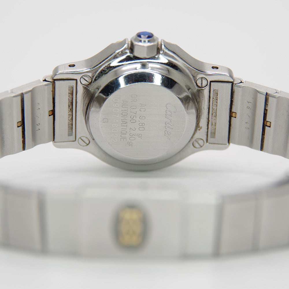 中古B/標準】CARTIER カルティエ サントスオクタゴンSM コンビ ヴィンテージ ゴドロンブレス 自動巻き 自動巻き レディース 腕時計  シルバー×ゴールド20436316