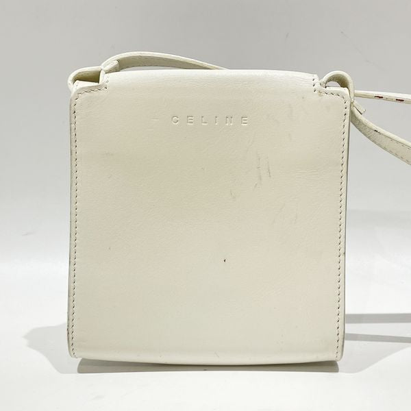 CELINE Rare Logo Square Flower Mini Crossbody Bicolor Vintage Shoulder Bag Leather/Canvas Women's [Used B] 20231026