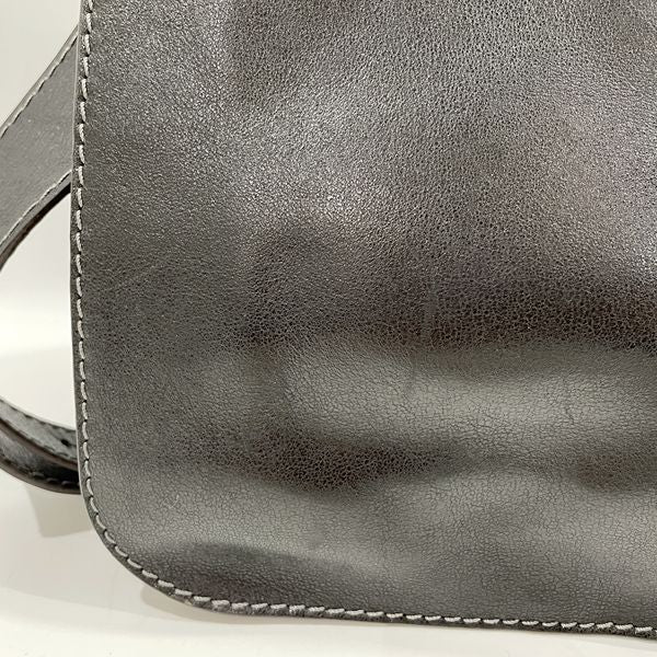 LOEWE Logo Big Button Big Stitch Crossbody Vintage Shoulder Bag Leather Women's [Used B] 20231030