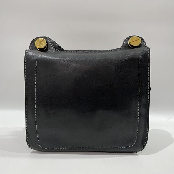 LOEWE Logo Big Button Big Stitch Crossbody Vintage Shoulder Bag Leather Women's [Used B] 20231030