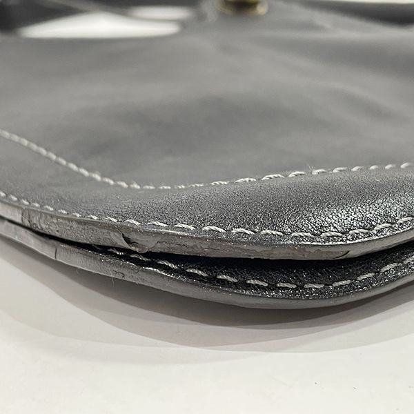 LOEWE(ロエベ) ロゴ デカボタン デカステッチ 斜め掛け ヴィンテージ ショルダーバッグ レザー レディース【中古B】20231030