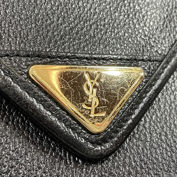 YVES SAINT LAURENT YSL Triangular Plate Crossbody Vintage Shoulder Bag Leather Women's [Used AB] 20231030