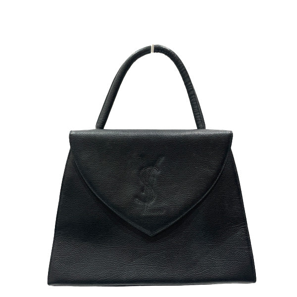 YVES SAINT LAURENT YSL Logo Top Handle Vintage Handbag Leather Women's [Used AB] 20231026