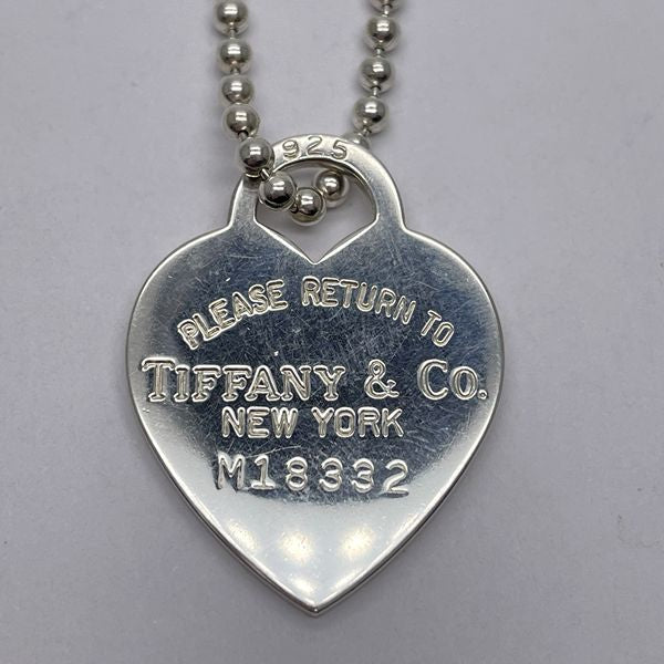 TIFFANY&amp;Co. Return to Tiffany Heart Tag Long Ball Chain Necklace Silver 925 Women's [Used AB] 20231024