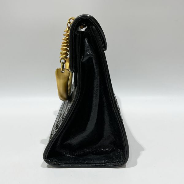 FENDI FF Logo Braided Intre Trapezoid Chain Fringe Tassel Vintage Handbag Leather Women's [Used B] 20231025
