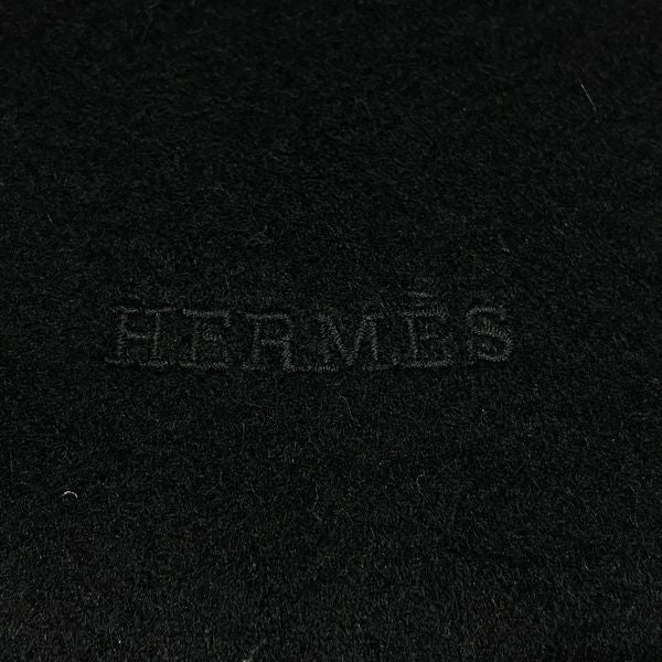 HERMES(エルメス) ロゴ 刺繍 フリンジ  マフラー カシミヤ レディース【中古B】20231026