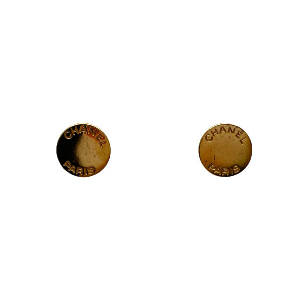 CHANEL Logo Round 98P Vintage Earrings GP Women's [Used B] 20231031