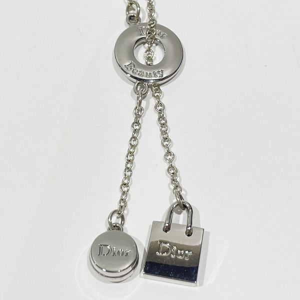 Christian Dior ロゴ バッグ リボン チャーム ヴィンテージ ロング チェーン ネックレス メタル